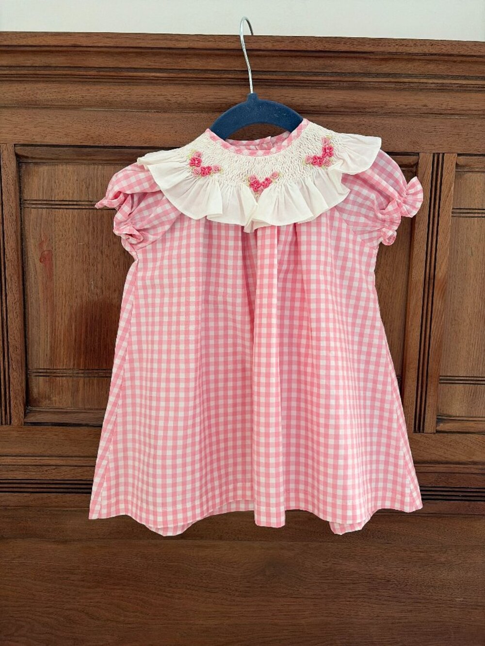 Classic Pinl/white Collared Smocked Child' Dress